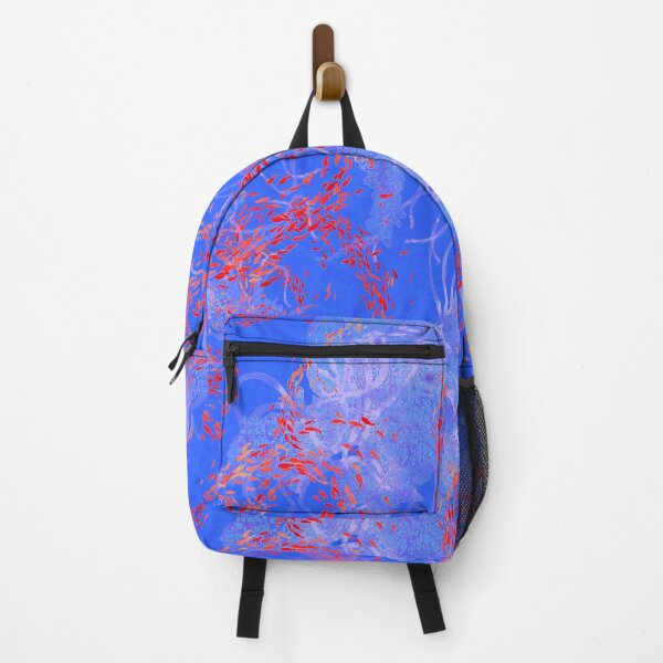 Item preview, Arabesque in Blues with transparent Jellies and small Red Fish designed and sold by glfd.