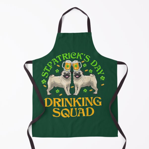 Item preview, St. Patrick's Day Pug Drinking Squad designed and sold by pugmom4.