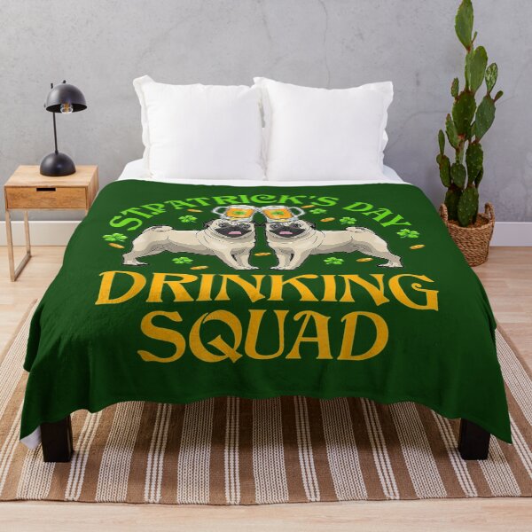 Item preview, St. Patrick's Day Pug Drinking Squad designed and sold by pugmom4.