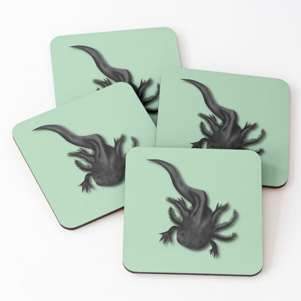 Item preview, Illustrated Melanoid Axolotl designed and sold by HRSCreates.