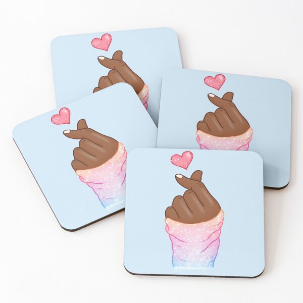 Item preview, Kpop Hand Finger Heart Love Pastel Trend Dark Skin designed and sold by Jolly-Yosei.
