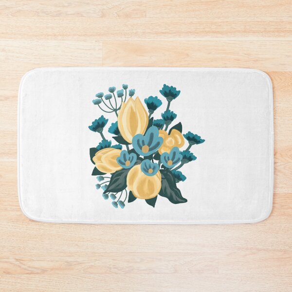 Item preview, Yellow Tulip and Blue Wildflower Bouquet designed and sold by GildedMiddleWay.