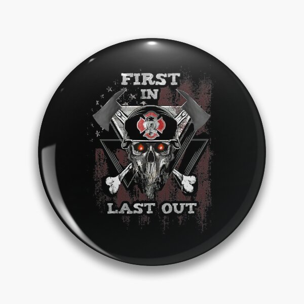 Item preview, First In Last Out Firefighter USA Flag designed and sold by BaseStore.