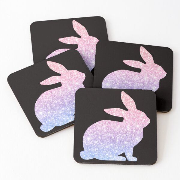 Item preview, Conejito de Pascua con purpurina sintética Ombre rosa pastel y morado designed and sold by Felicity-K.