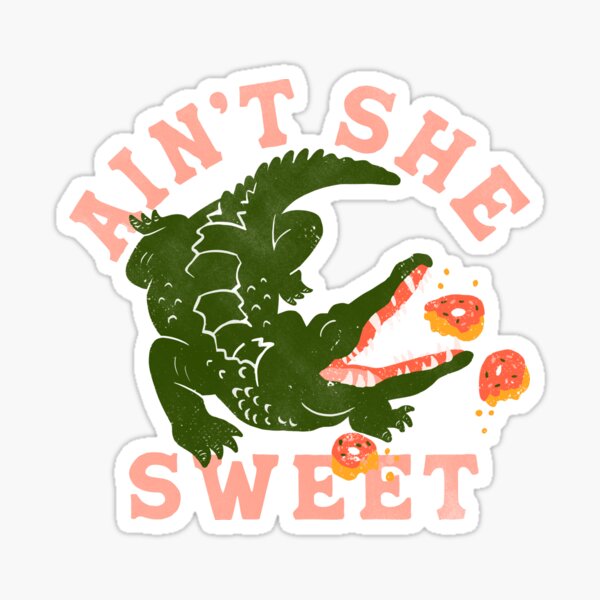 Item preview, Aint She Sweet- Cool Alligator Eating Donuts. Travel & Pastry Shop Shirt Art designed and sold by The Whiskey Ginger Design Shop.