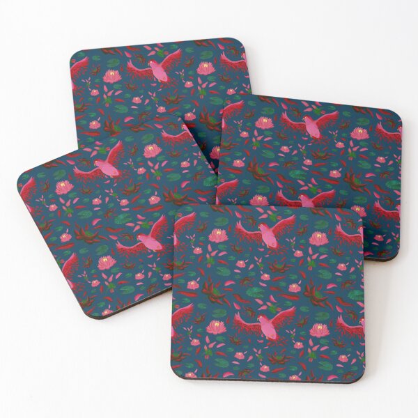 Item preview, From Lotus to Lovebird Pattern - Sunset Pink & Turquoise  designed and sold by EcoElsa.