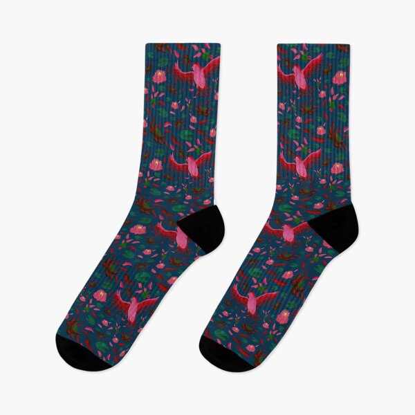 Item preview, From Lotus to Lovebird Pattern - Sunset Pink & Turquoise  designed and sold by EcoElsa.