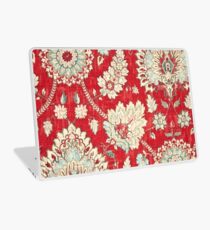 Vinilo para portátil Floral, Brocade, Tapestry, Bold Red Gold Marroquí Imprimir