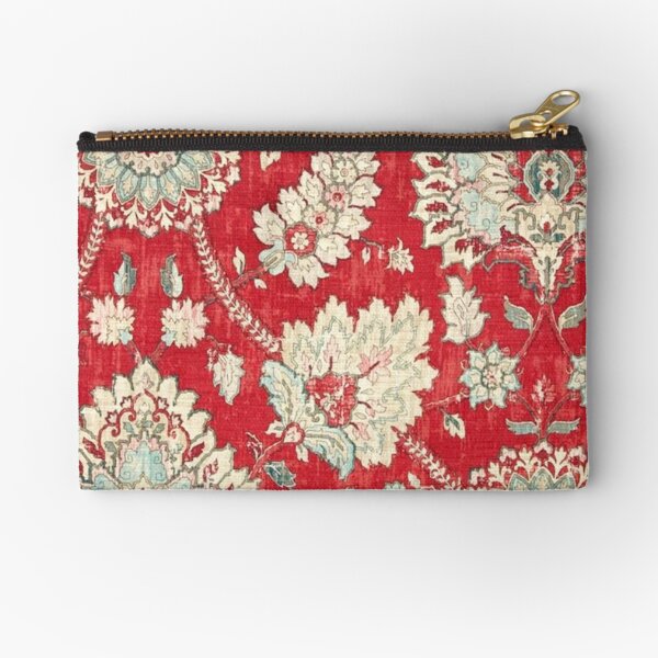 Red-gold kilim-floral patterned coin purse pouch bag Free Worldwide Shipping