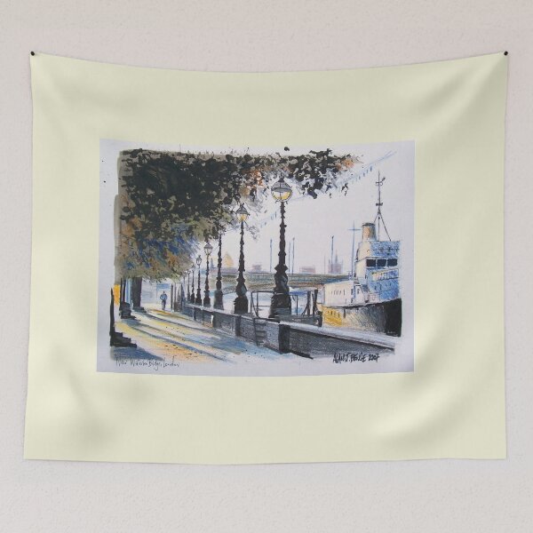 Item preview, Painting of London embankment showing Waterloo Bridge designed and sold by Al Benge.
