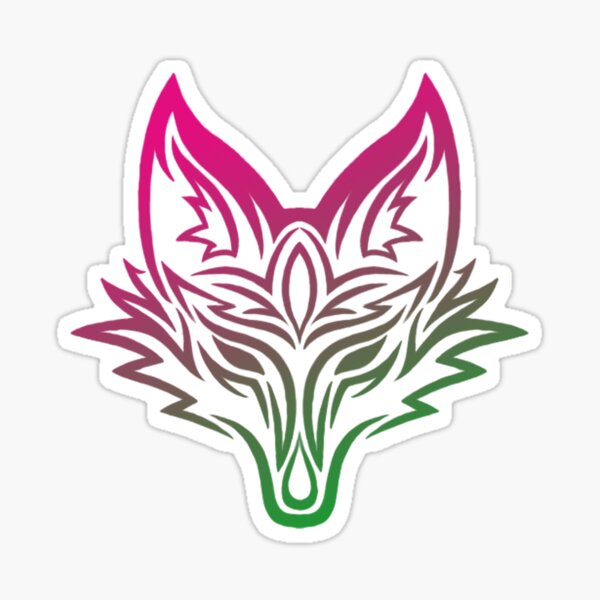 Item preview, Tribal Fox Head - Pink & Green designed and sold by Katrina Montgomery.