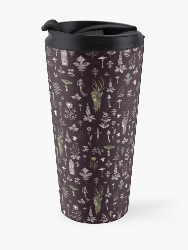 Alternate view of Ancient Forest - Pink Travel Coffee Mug