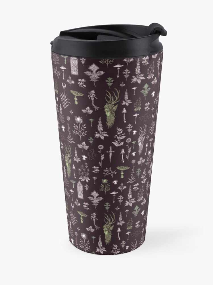 Alternate view of Ancient Forest - Pink Travel Coffee Mug