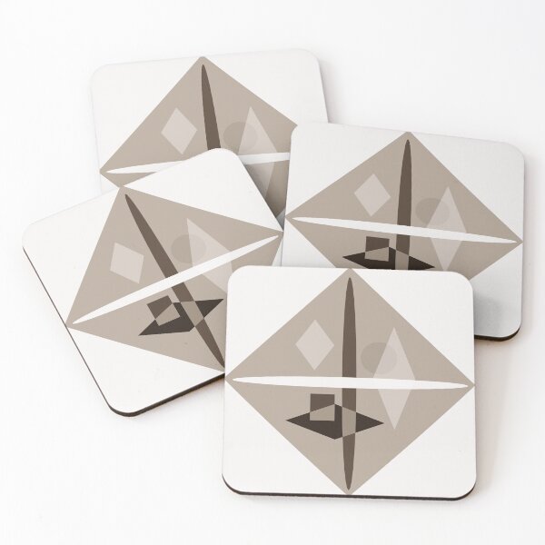Item preview, Sepia White Geometric Abstract Luxe 37 designed and sold by vortexatelier.