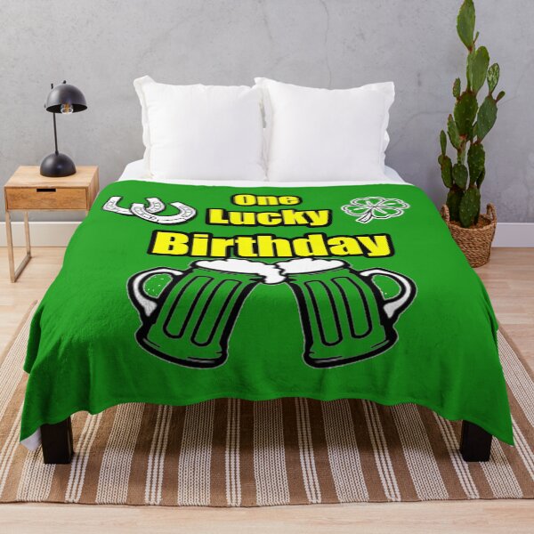 Item preview, One Lucky Irish Green Beer Drinking Birthday Party Yellow Text designed and sold by montezwalls.