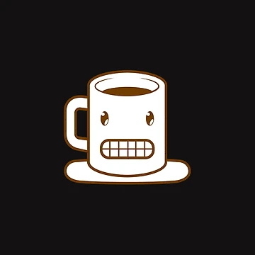 Artwork thumbnail, Scared Coffee Cup by RedsStickerShop