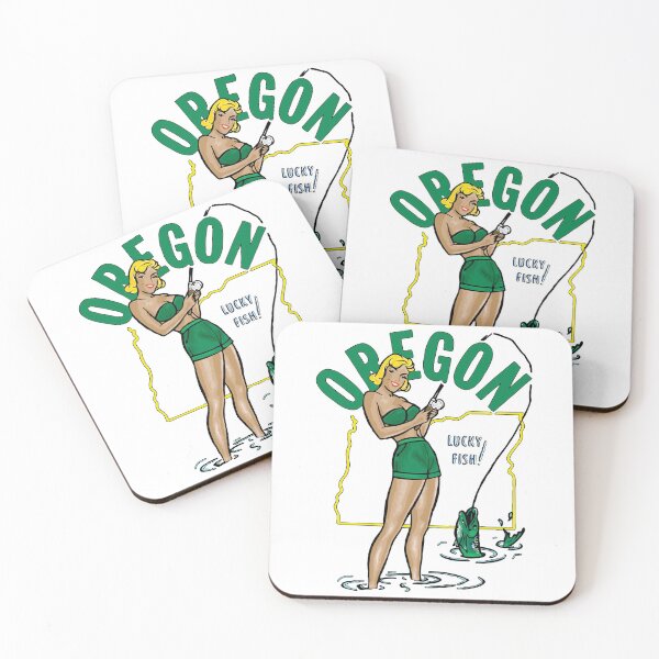 Item preview, Vintage Sexy Oregon Pinup Girl Fishing designed and sold by NationalVintage.