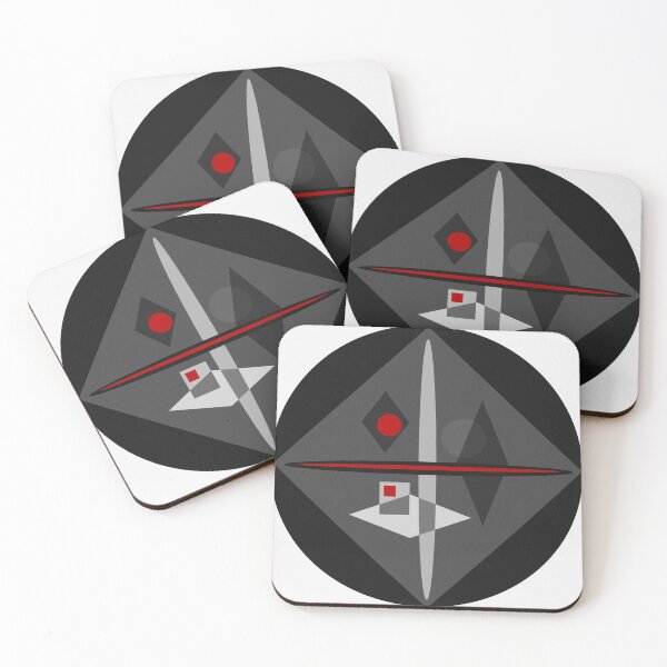 Item preview, Black White and Red  Geometric Abstract 29 designed and sold by vortexatelier.
