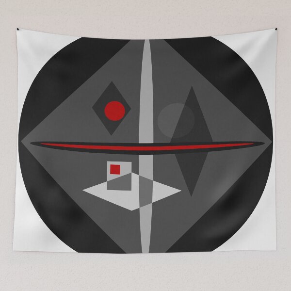 Item preview, Black White and Red  Geometric Abstract 29 designed and sold by vortexatelier.