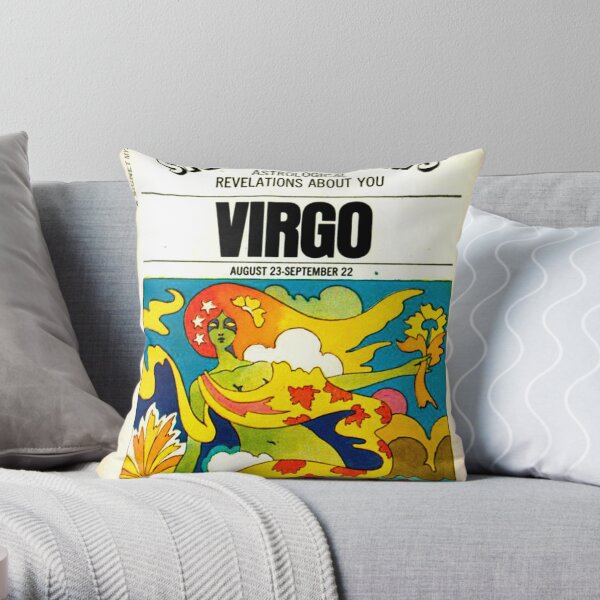 virgo vintage poster Throw Pillow