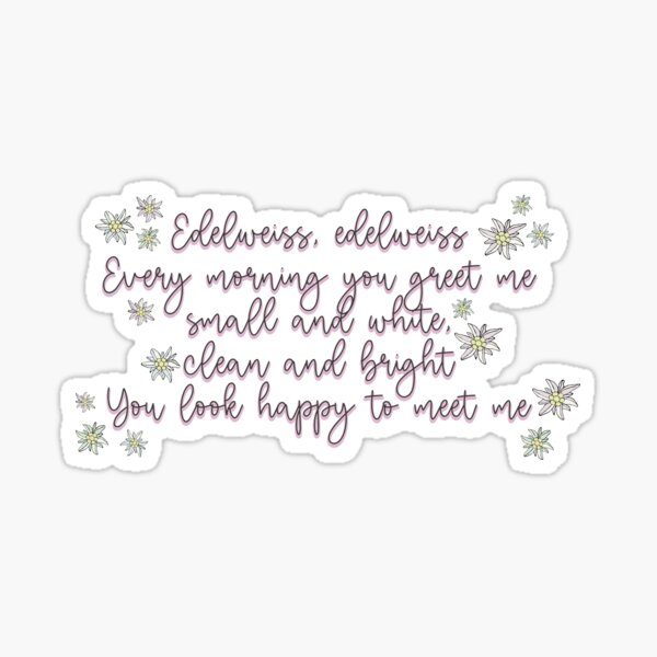 Item preview, Sound of Music Edelweiss Lyrics designed and sold by baranskini.