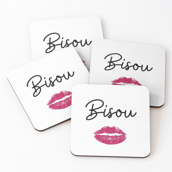 Item preview, Kiss in French cute font red lips greeting card designed and sold by frenchstylehome.