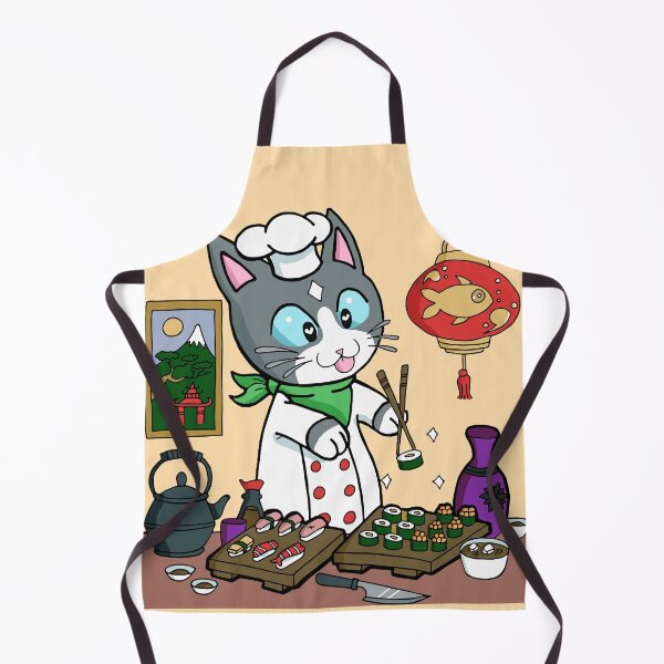 Item preview, Cute Kawaii Grey Sushi Cat designed and sold by inkandpink.