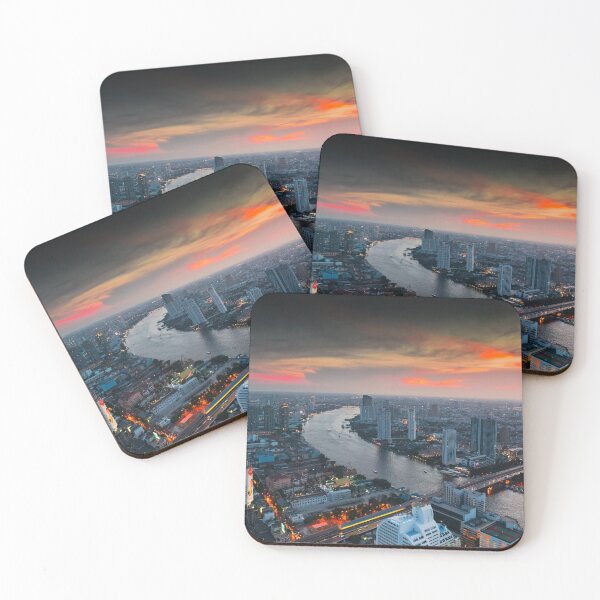 Item preview, Bangkok city and Chao Praya river sunset, Thailand designed and sold by khals1.