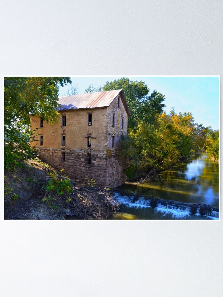 "Historic Cedar Point Mill, Kansas" Poster by cathysherman Redbubble