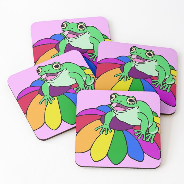 Item preview, Frog and Rainbow Flower designed and sold by sharkbait83.