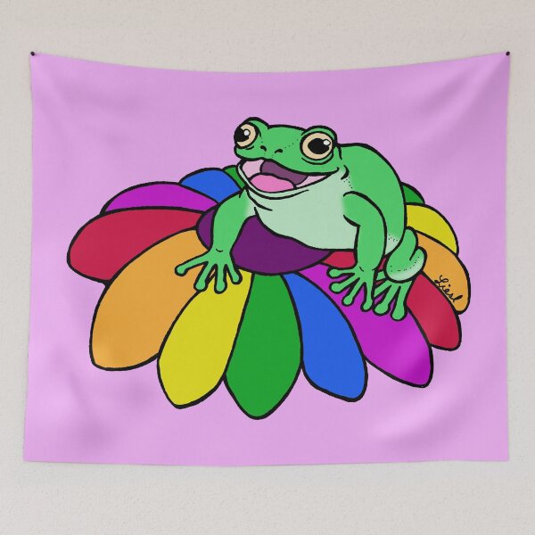 Item preview, Frog and Rainbow Flower designed and sold by sharkbait83.