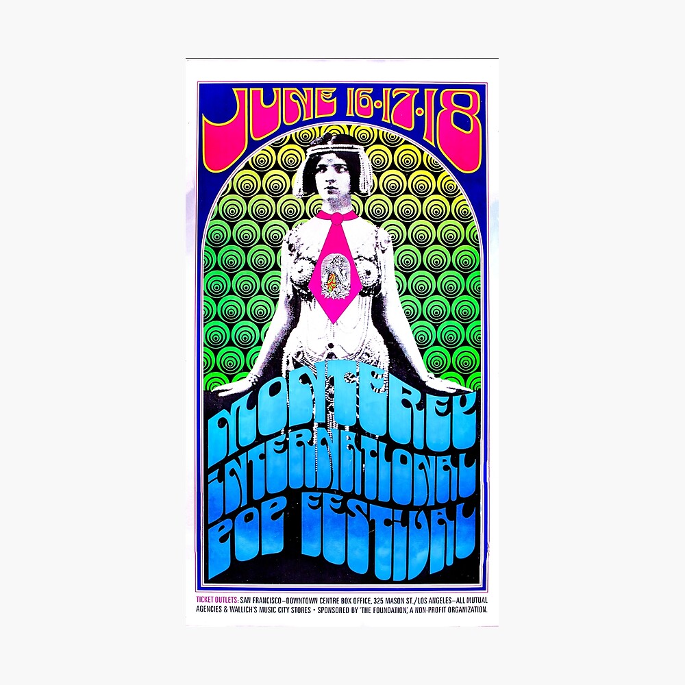 Monterey Pop Festival 1967 Poster Vintage Rare High Quality