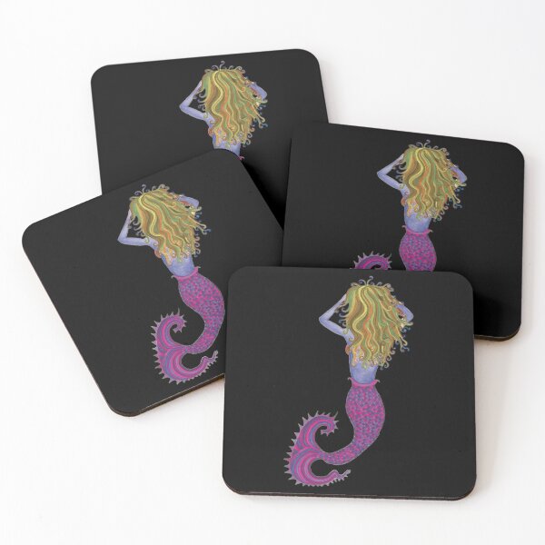 Item preview, Olive and Purple Watercolor Mermaid designed and sold by HeatherNafeArt.