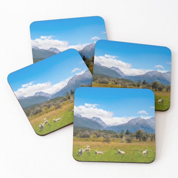Item preview, Sheep, Meadows and snow-capped Mountains at Mount Aspiring National Park designed and sold by Danielasphotos.