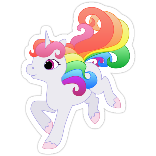 cute baby rainbow unicorn stickers by lyddiedoodles