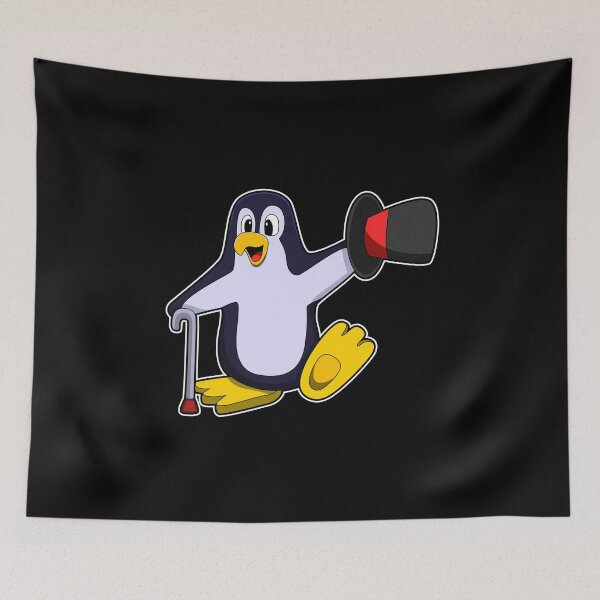 Aperçu de l'œuvre Penguin as Gentleman with Hat & Walking stick créée et vendue par Snabdesign84.