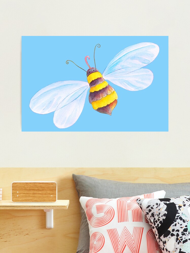 Bee, Watercolor Print,insect Art, Large Size, 11x14 Inches, Honey
