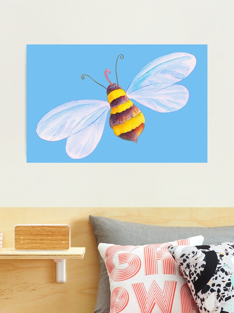 Bee Stamp | Large Metal Wall Art Print | Great Big Canvas