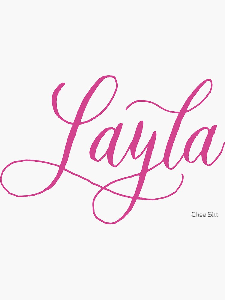 Layla Modern Calligraphy Name Design Sticker For Sale By Cheesim Redbubble