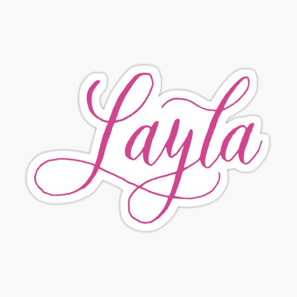 Layla Modern Calligraphy Name Design Sticker For Sale By Cheesim Redbubble