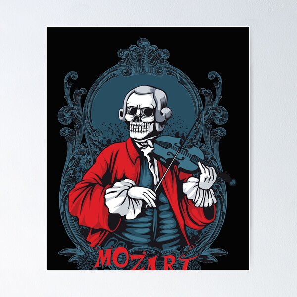 Vista previa del artículo con la obra «Esqueleto de Mozart», diseñado y vendido por ubantee.