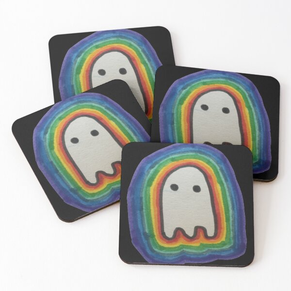 Item preview, Cute Rainbow Geeky Ghost |  GEEKS IN OTHER WORLDS  designed and sold by Le Plus Three.