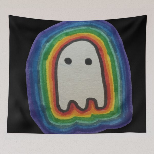 Item preview, Cute Rainbow Geeky Ghost |  GEEKS IN OTHER WORLDS  designed and sold by Le Plus Three.