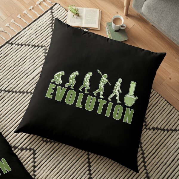Evolution To Bong Cannabis Water Pipe Gift Floor Pillow