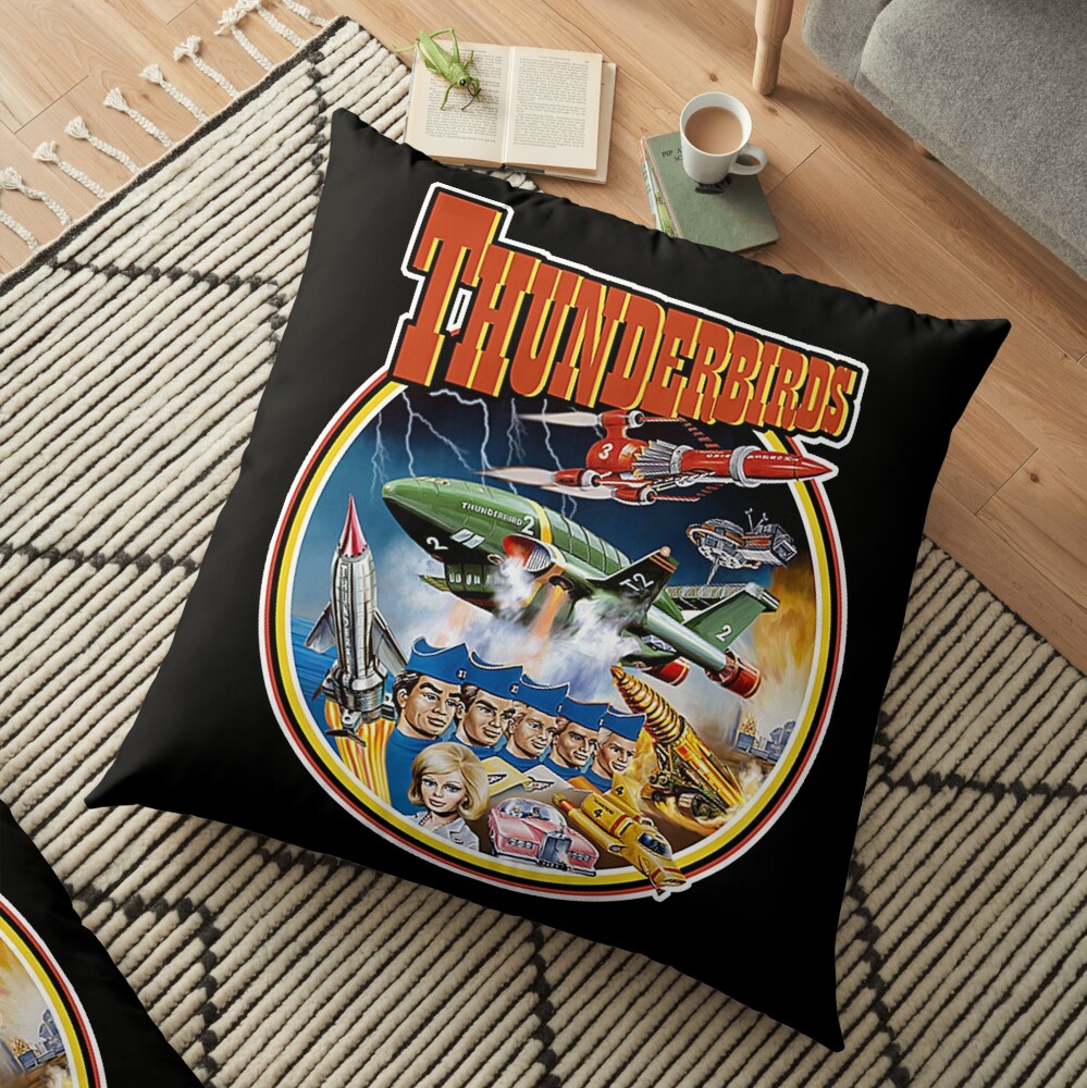 Retro Vintage Thunderbirds T-Shirt Floor Pillow