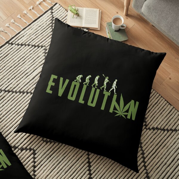Evolution To Bong Cannabis Water Pipe Gift Floor Pillow