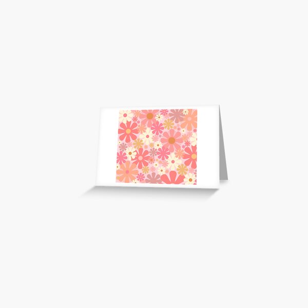 Blush Pink Vintage Aesthetic Floral Pattern - Pastel Pink Flowers, 60s and  70s Style Greeting Card for Sale by kierkegaard