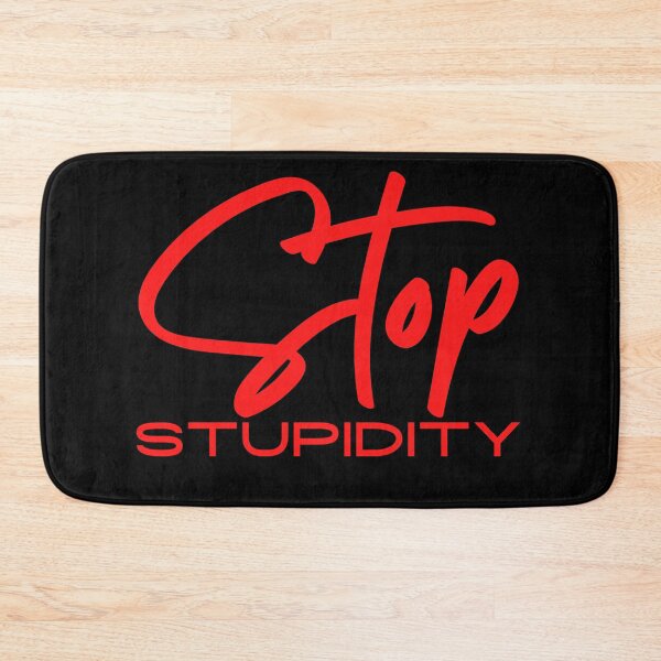 Item preview, Stop Stupidity Red Cursive Design designed and sold by SweetAndSpice.