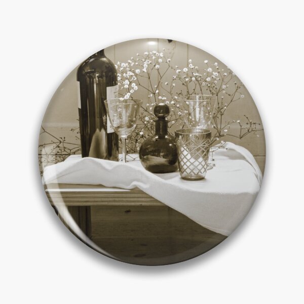 Item preview, wine and glasses still life in Sepia colours designed and sold by Sean Patrick Durham.