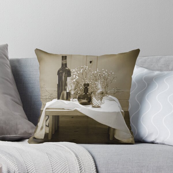 Item preview, wine and glasses still life in Sepia colours designed and sold by Sean Patrick Durham.